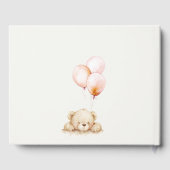 Minimal Blush Bearly Wait Balloon Baby Dusche Gästebuch (Rückseite)