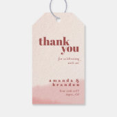 Minimal Blush Bloom Bold Script Hochzeit Vielen Da Geschenkanhänger (Rückseite)