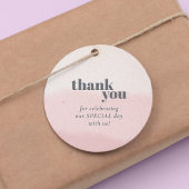 Minimal Blush Bloom Bold Script Hochzeit Vielen Da Geschenkanhänger