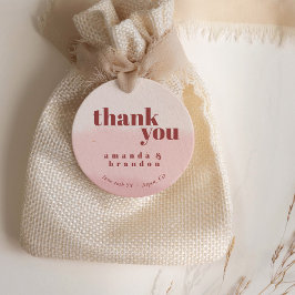 Minimal Blush Bloom Bold Script Hochzeit Vielen Da Geschenkanhänger