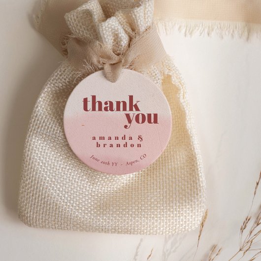 Minimal Blush Bloom Bold Script Hochzeit Vielen Da Geschenkanhänger