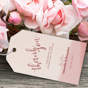 Minimal Blush Bloom Bold Script Hochzeit Vielen Da Geschenkanhänger