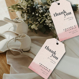 Minimal Blush Bloom Bold Script Hochzeit Vielen Da Geschenkanhänger