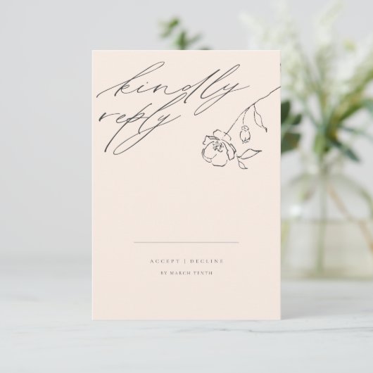 Minimal Blush Delicate Frische Pasta machen RSVP Karte (Stehend Vorderseite)