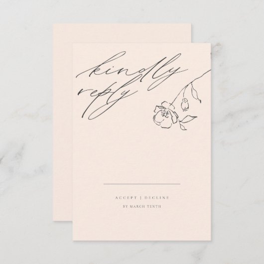 Minimal Blush Delicate Frische Pasta machen RSVP Karte (Vorne/Hinten)