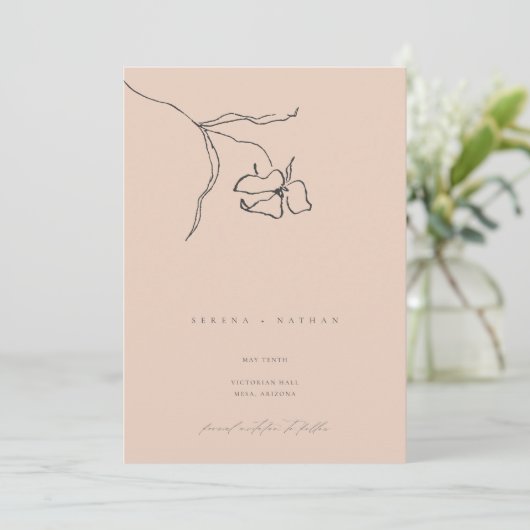 Minimal Blush Delicate Frische Pasta machen Save The Date (Stehend Vorderseite)