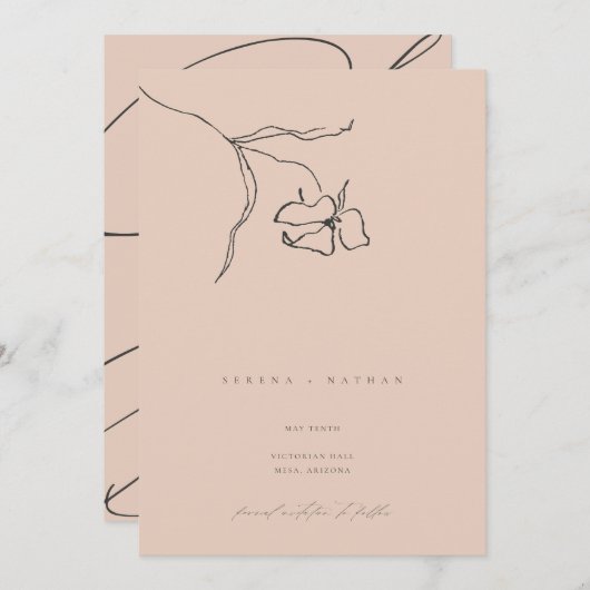 Minimal Blush Delicate Frische Pasta machen Save The Date (Vorne/Hinten)