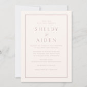 Minimal Blush Elegante Moderne Hochzeit Einladung (Vorderseite)
