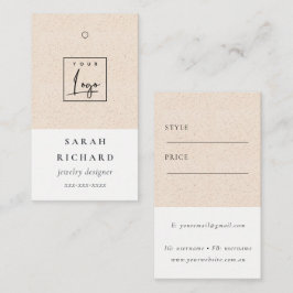 Minimal-Blush-Keramik Texture-Preis-Logo Visitenkarte