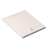 Minimal Blush Notepad with Monogram Desk Pad Notizblock (angewinkelt)
