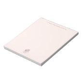 Minimal Blush Notepad with Monogram Desk Pad Notizblock (Rotiert)