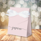 Minimal Blush Pink Girly Monogram Name Script Geschenkschachtel