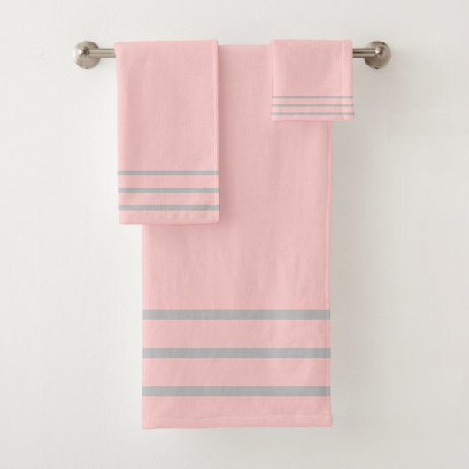 Minimal Blush Pink Solid Design Badhandtuch Set (Insitu)