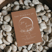 Minimal Bohemisch Burnt Sienna Hochzeitseinladung Einladung