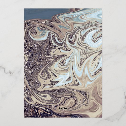 Minimal Bohemische Erde Tone Abstrakt HochzeitGold Folieneinladung (Rückseite)