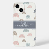 Minimal Boho ästhetische Rainbow Monogram Case-Mate iPhone Hülle (Rückseite)