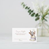 Minimal Boho Bäckerei Koch Diaper Raffle Baby Dusc Begleitkarte (Stehend Vorderseite)