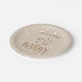 Minimal Boho Bearly Wait Bären Balloons & Stars Pappteller (Schrägansicht)