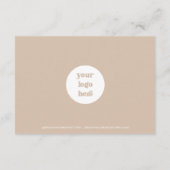 Minimal Boho Beige Earth Danke, Paket einfügen Begleitkarte (Rückseite)