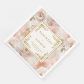 Minimal-Boho blush Elfenbein Aquarellpapierserviet Serviette (Ecke)