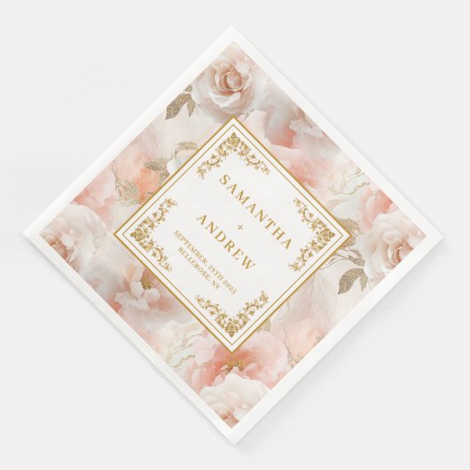 Minimal-Boho blush Elfenbein Aquarellpapierserviet Serviette (Ecke)