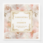 Minimal-Boho blush Elfenbein Aquarellpapierserviet Serviette (Vorderseite)