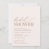 Minimal Boho Blush Pink Brautparty Einladung (Vorderseite)