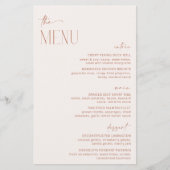 Minimal Boho, Bohemisch, modern, Brautparty Menu (Vorderseite)