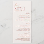 Minimal Boho, Bohemisch, modern, Brautparty Menu Menükarte (Vorderseite)