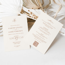 Minimal Boho Botanical All in One Wedding Einladung