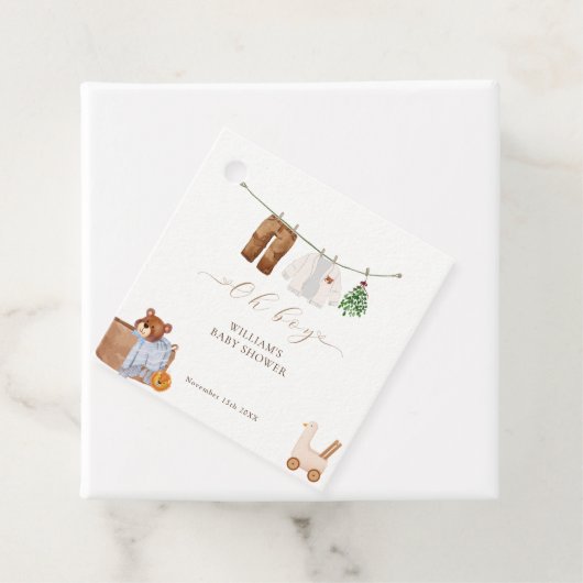 Minimal Boho Boy Clothes Kinderdusche Geschenkanhänger (Beispiel)