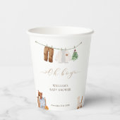 Minimal Boho Boy Clothes Kinderdusche Pappbecher (Rückseite)