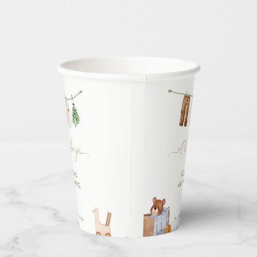 Minimal Boho Boy Clothes Kinderdusche Pappbecher (Rechts)