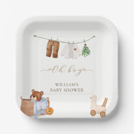 Minimal Boho Boy Clothes Kinderdusche Pappteller