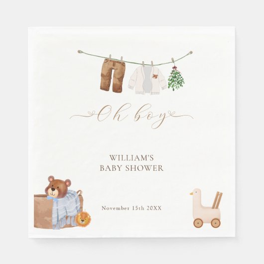 Minimal Boho Boy Clothes Kinderdusche Serviette (Vorderseite)