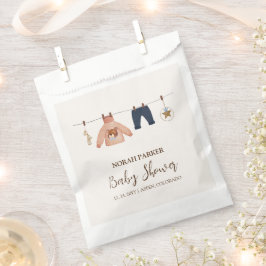 Minimal Boho Boy Winter Clothesline Babydusche Geschenktütchen