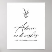 Minimal Boho Brautparty Beratung und Wünsche Unter Poster (Vorne)