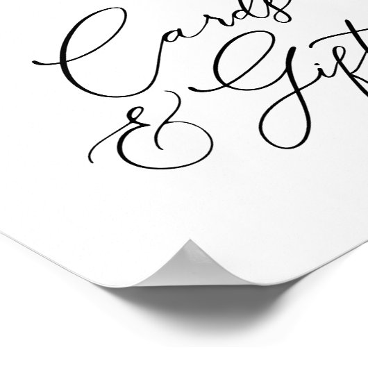 Minimal Boho Brautparty Karten und Geschenke Zeich Poster (Ecke)