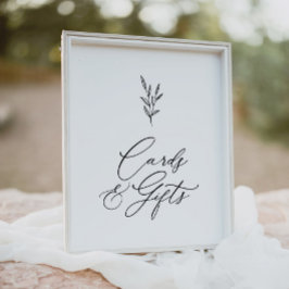 Minimal Boho Brautparty Karten und Geschenke Zeich Poster