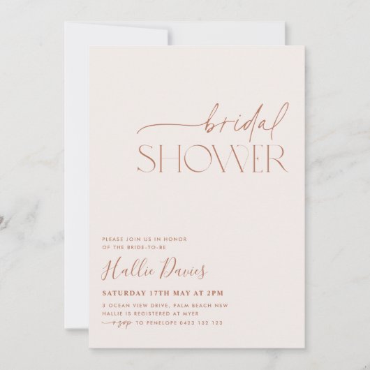 Minimal Boho Bridal Dusche Einladung neutral (Vorderseite)