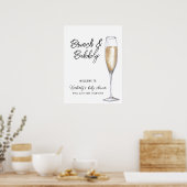 Minimal Boho Champagne Brunch Babydusche Willkomme Poster (Küche)