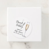 Minimal Boho Champagne Brunch Bubbly Baby Dusche Geschenkanhänger (Beispiel)