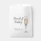 Minimal Boho Champagne Brunch Bubbly Baby Dusche Geschenktütchen (Vorderseite)