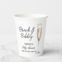 Minimal Boho Champagne Brunch Bubbly Baby Dusche