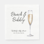 Minimal Boho Champagne Brunch Bubbly Baby Dusche Serviette (Vorderseite)