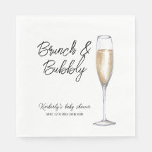 Minimal Boho Champagne Brunch Bubbly Baby Dusche