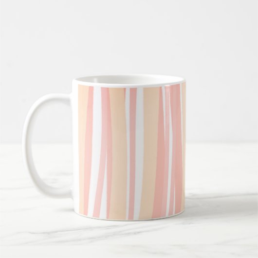 Minimal Boho Chic Soft Pink Abstrakte Linien Kaffeetasse (Links)