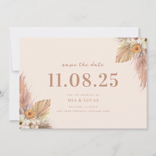 Minimal Boho Chic Wedding speichern das Datum Save The Date (Vorderseite)