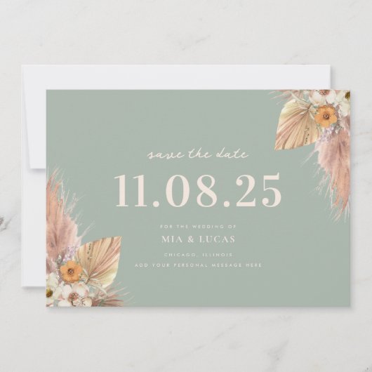 Minimal Boho Chic Wedding speichern das Datum Save The Date (Vorderseite)