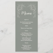 Minimal Boho Elegant Sage Green Simple Wedding Menükarte (Vorderseite)